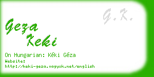 geza keki business card